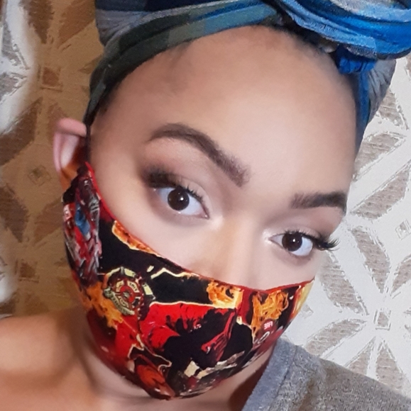 Firefighter Face Mask with Filter Pocket - Picture 2 of 2